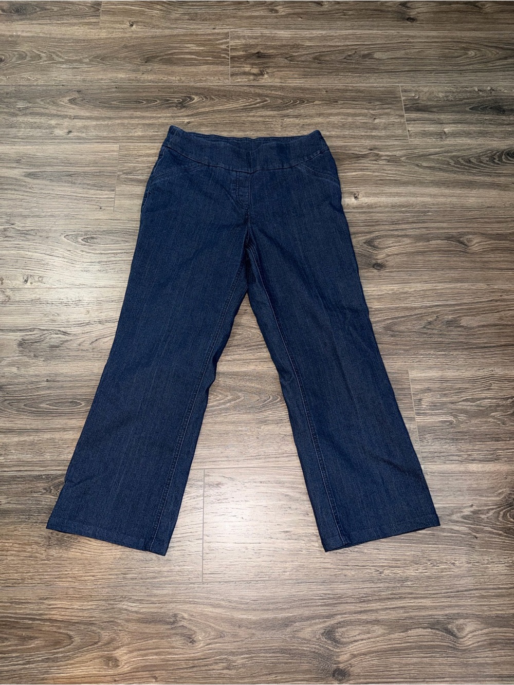 🎉Kim Rogers Dark Navy Stitch-Trim Denim pants size 8 petite